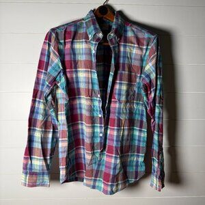 J.Crew Indian Madras Long Sleeve Button Down Slim Size Large Multicolor